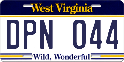 WV license plate DPN044