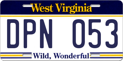 WV license plate DPN053