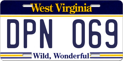 WV license plate DPN069