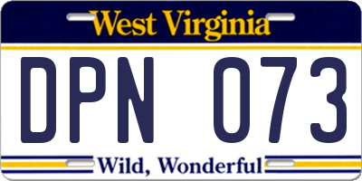 WV license plate DPN073