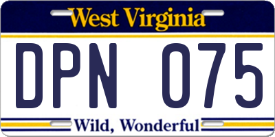 WV license plate DPN075