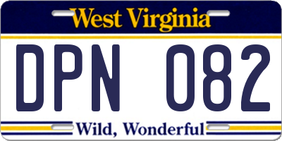 WV license plate DPN082
