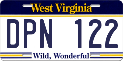 WV license plate DPN122
