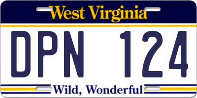 WV license plate DPN124