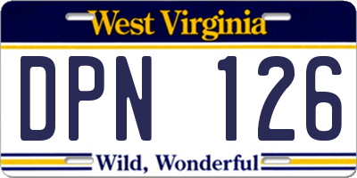 WV license plate DPN126