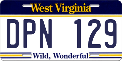 WV license plate DPN129