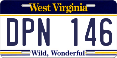 WV license plate DPN146