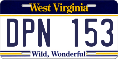 WV license plate DPN153