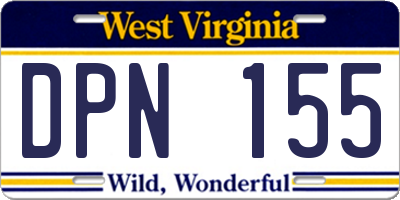 WV license plate DPN155