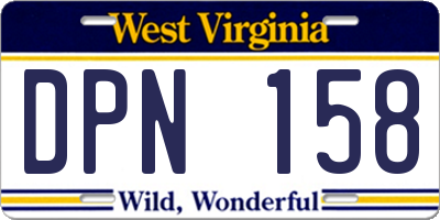 WV license plate DPN158
