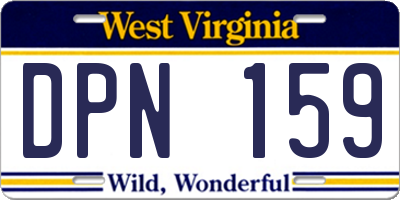 WV license plate DPN159
