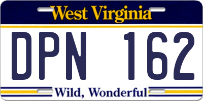 WV license plate DPN162