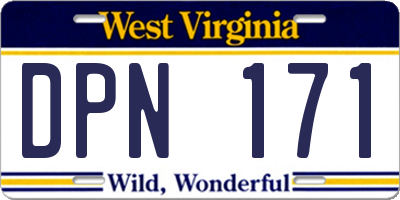 WV license plate DPN171