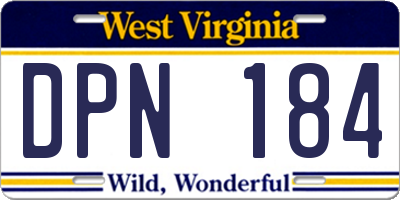 WV license plate DPN184
