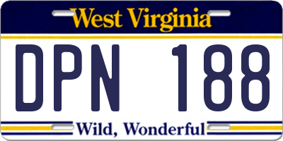 WV license plate DPN188