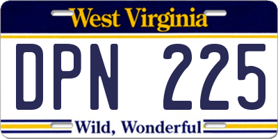 WV license plate DPN225