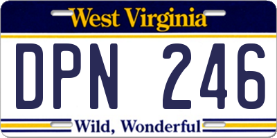 WV license plate DPN246