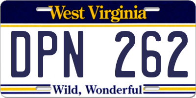WV license plate DPN262
