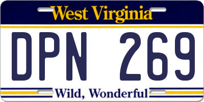 WV license plate DPN269