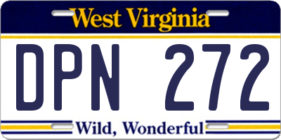 WV license plate DPN272
