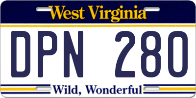 WV license plate DPN280