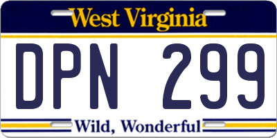 WV license plate DPN299