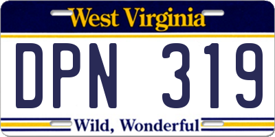 WV license plate DPN319