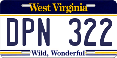 WV license plate DPN322