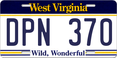 WV license plate DPN370