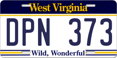 WV license plate DPN373