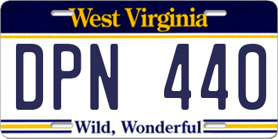 WV license plate DPN440
