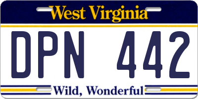 WV license plate DPN442