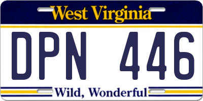 WV license plate DPN446