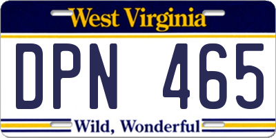 WV license plate DPN465