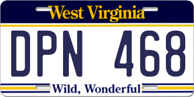WV license plate DPN468