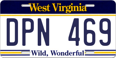 WV license plate DPN469