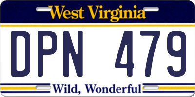 WV license plate DPN479
