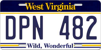 WV license plate DPN482