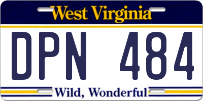 WV license plate DPN484