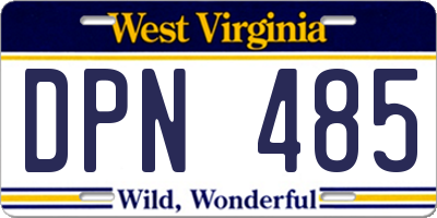 WV license plate DPN485