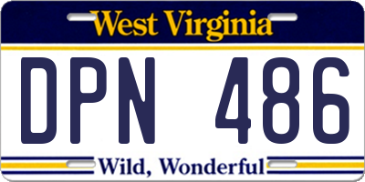WV license plate DPN486