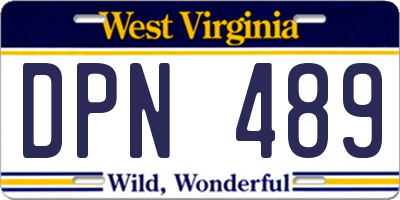 WV license plate DPN489