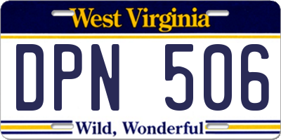 WV license plate DPN506