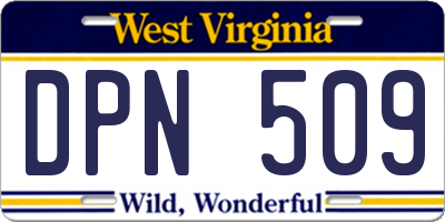 WV license plate DPN509