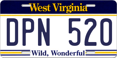 WV license plate DPN520