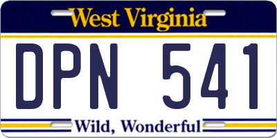 WV license plate DPN541