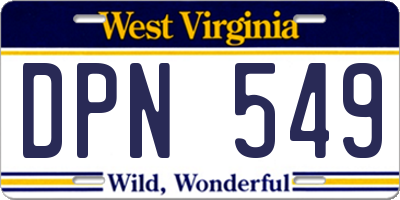 WV license plate DPN549