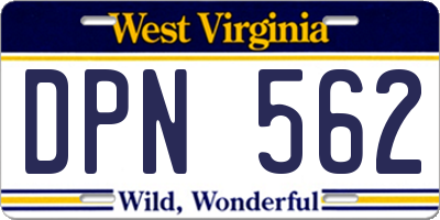 WV license plate DPN562