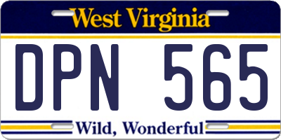WV license plate DPN565