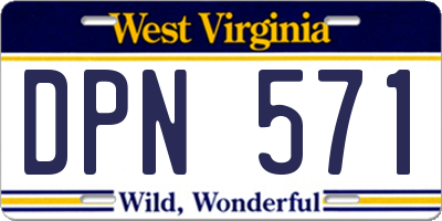 WV license plate DPN571